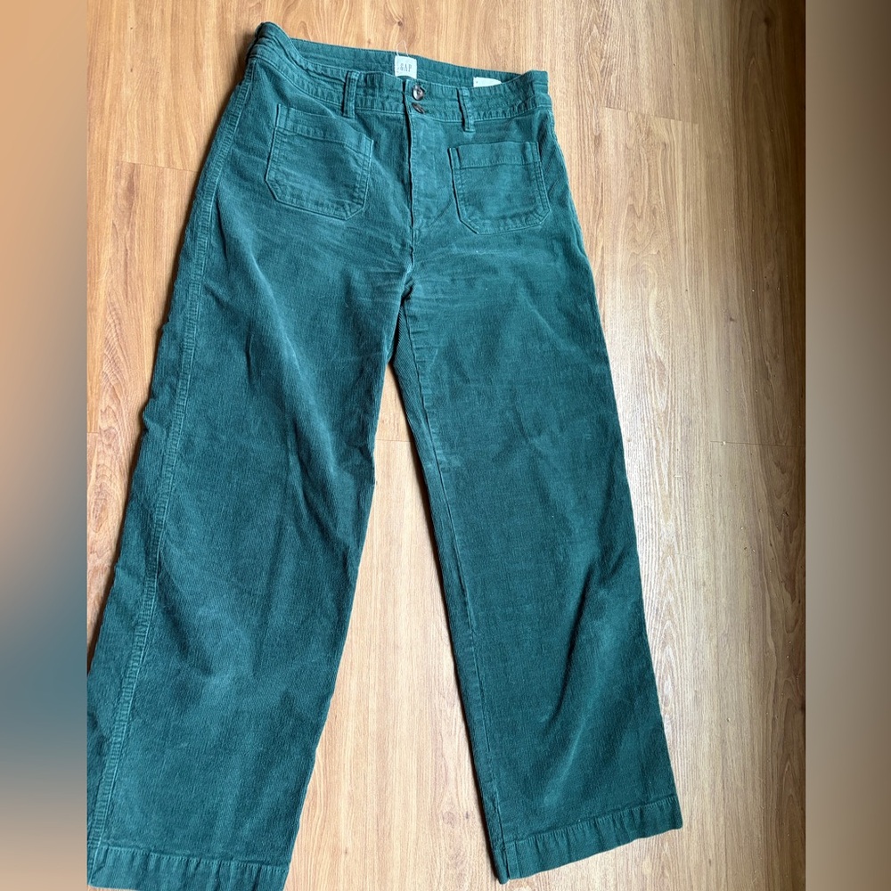 Gap Size 4 Wide Leg Green Corduroy Pants - Picture 6 of 6